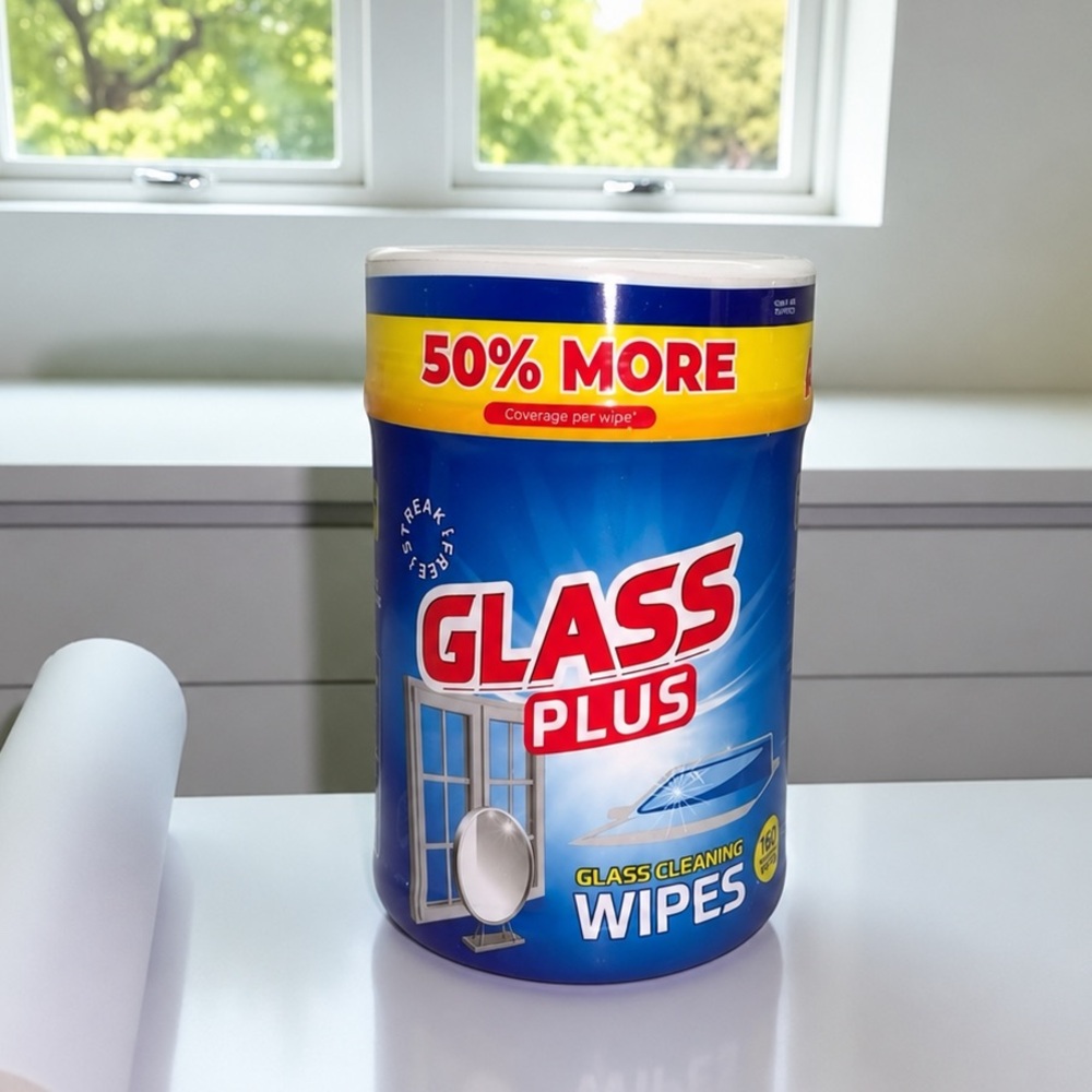 Glass Plus Glass Cleaning Wipes 160 Ct (1 Pack) Streak Free Cleaner New
